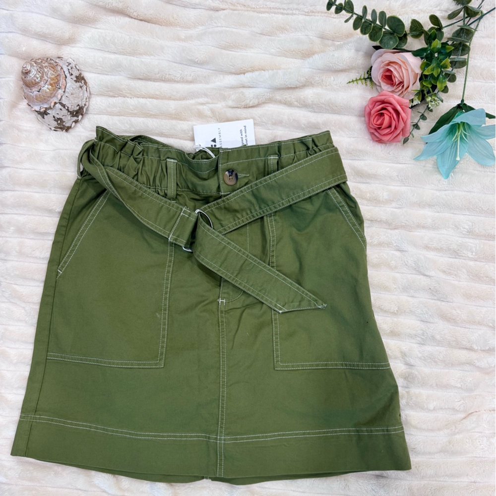 Olive Green skirt with belt